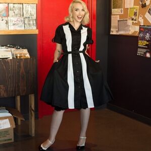 Tatyana Black & White Pinup Bowling Dress